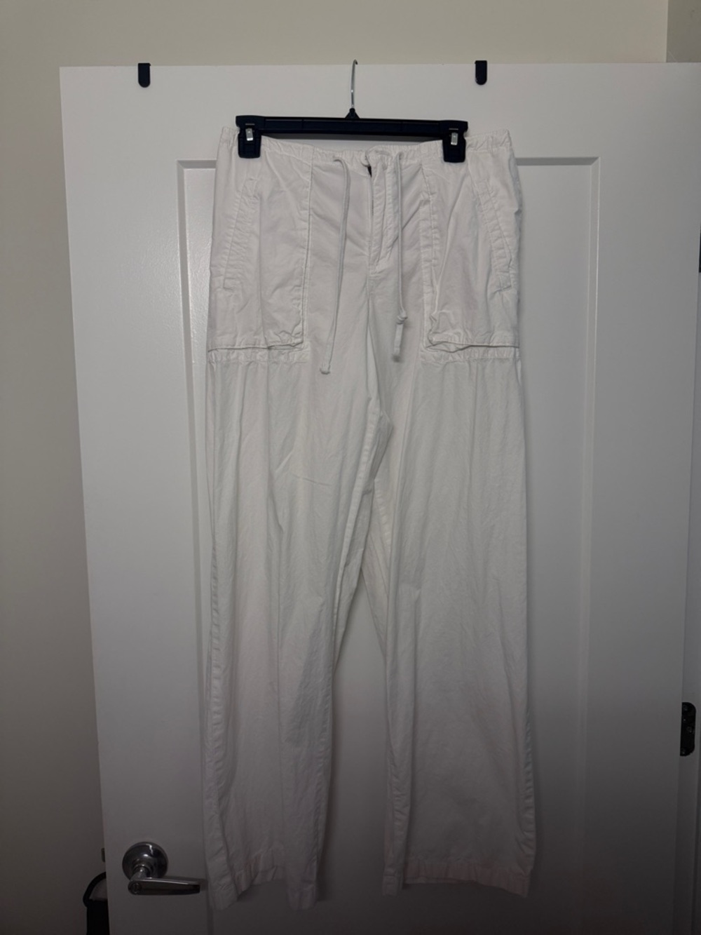 Garage White Drawstring Utility Joggers